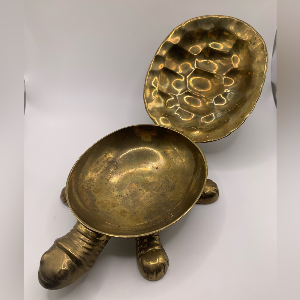 Vintage brass turtle trinket box hinged lid - Picture 4 of 6